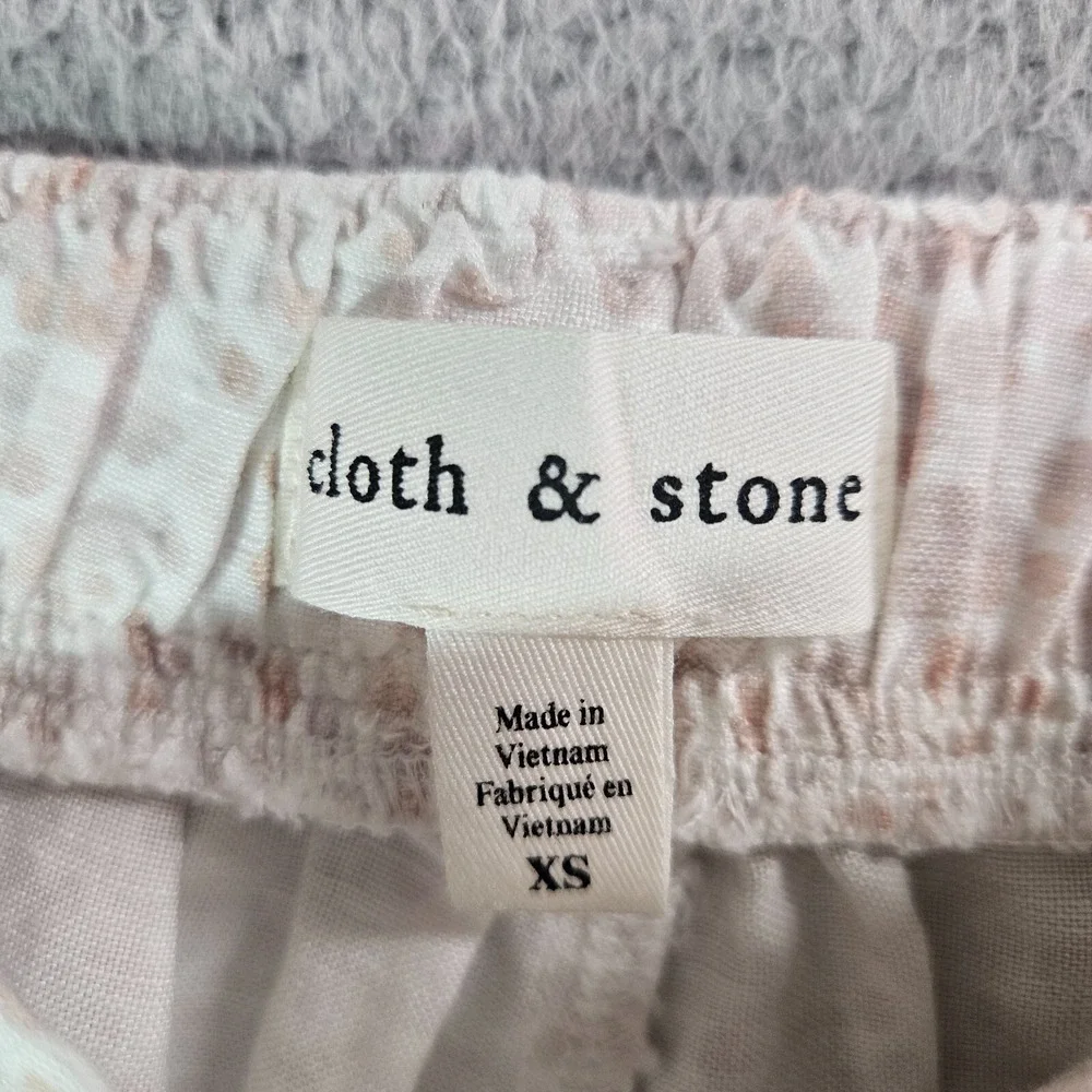 NWT Cloth & Stone Shorts Women XS Linen Blend White‎ Gray Brown Soft